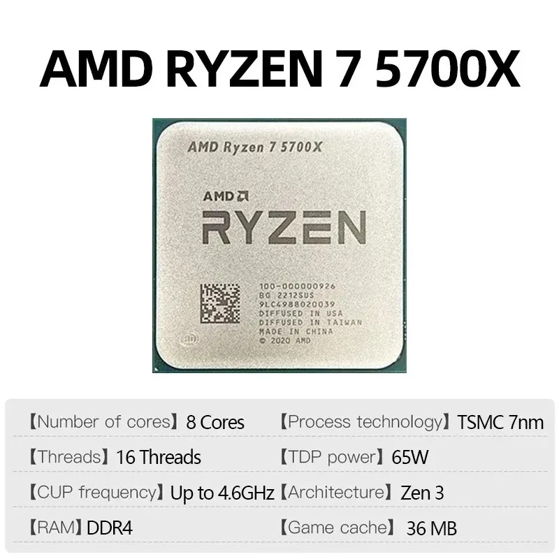 AMD Ryzen 7 5700X CPU Desktop  - Amd Cpu Ryzen 7 recensione e prezzo