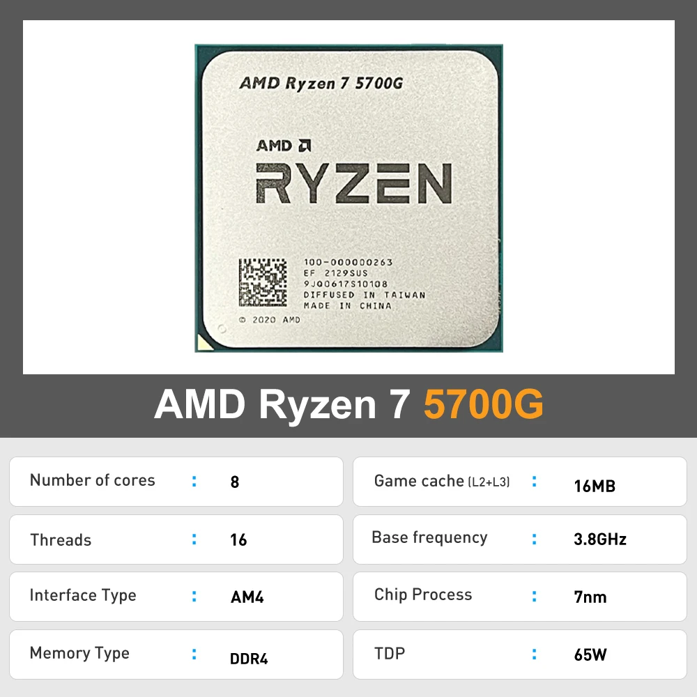 AMD Ryzen 7 5700G CPU per rend - Amd Cpu Ryzen 7 recensione e prezzo