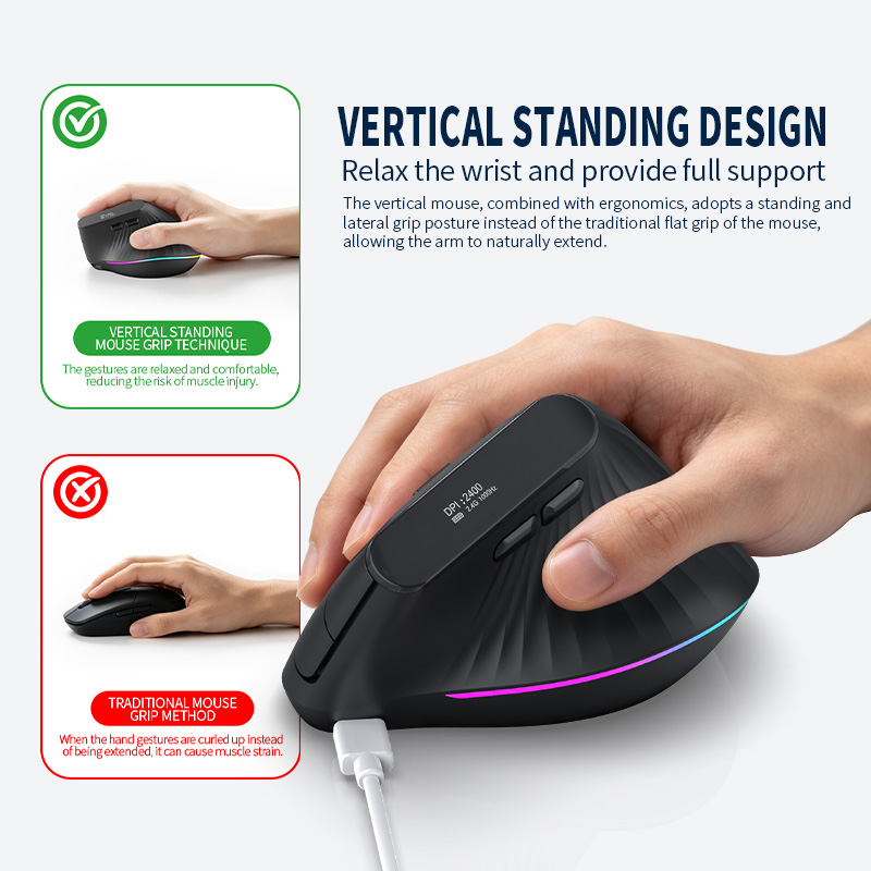 Mouse Verticale Ergonomico Blu - Ergonomic Mouse Vertical recensione e prezzo